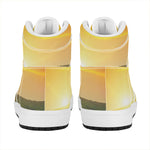 Sunrise Field Print High Top Leather Sneakers