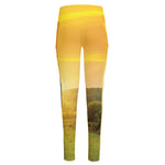 Sunrise Field Print High-Waisted Pocket Leggings
