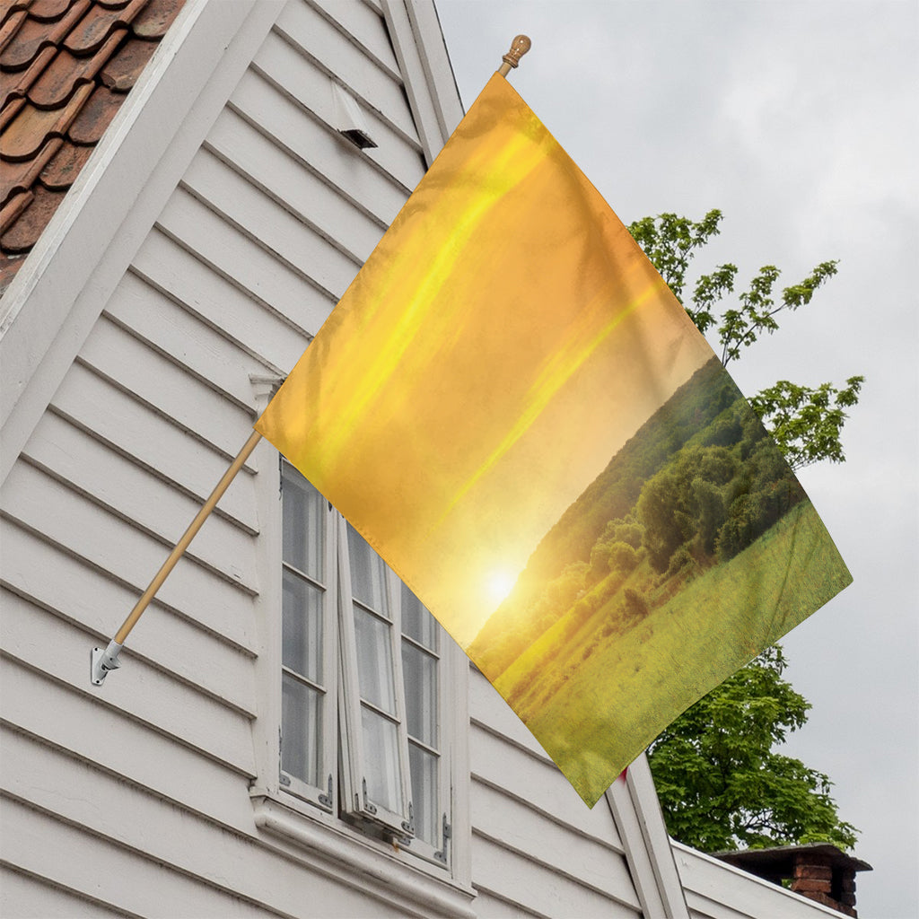 Sunrise Field Print House Flag