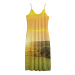 Sunrise Field Print Jersey Midi Cami Dress