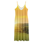 Sunrise Field Print Jersey Midi Cami Dress