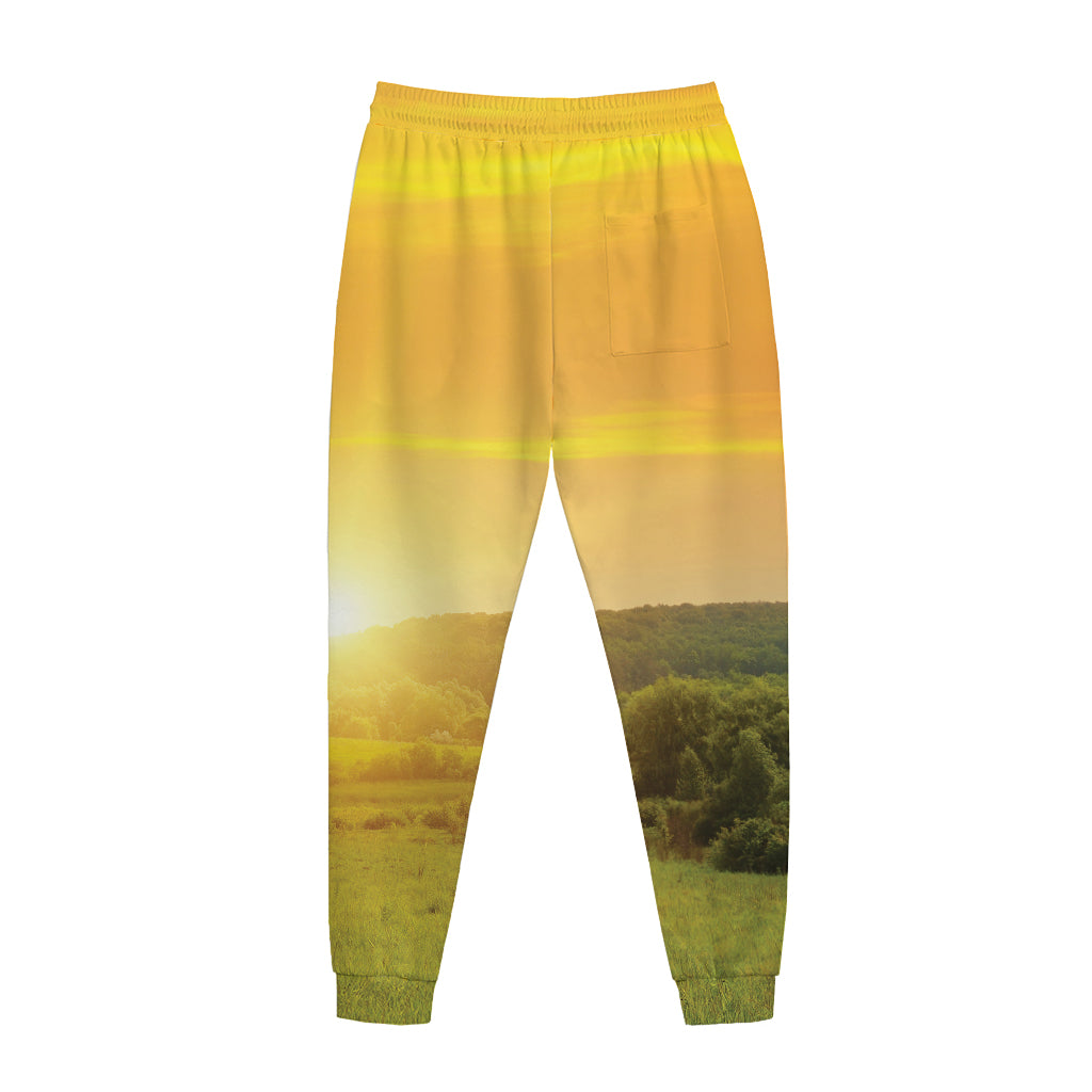 Sunrise Field Print Jogger Pants