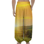 Sunrise Field Print Lantern Pants