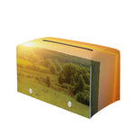 Sunrise Field Print Leather Tissue Box Cover