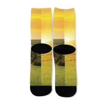 Sunrise Field Print Long Socks