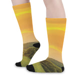 Sunrise Field Print Long Socks
