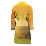 Sunrise Field Print Men's Bathrobe