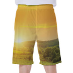 Sunrise Field Print Men's Beach Shorts
