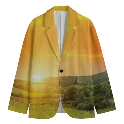 Sunrise Field Print Men's Blazer