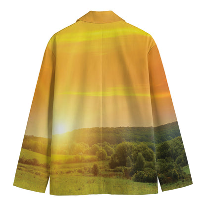 Sunrise Field Print Men's Blazer