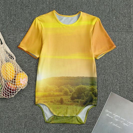 Sunrise Field Print Men's Bodysuit