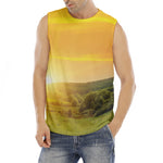 Sunrise Field Print Men's Fitness Tank Top