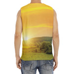 Sunrise Field Print Men's Fitness Tank Top