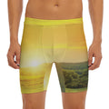 Sunrise Field Print Men's Long Boxer Briefs