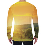 Sunrise Field Print Men's Long Sleeve T-Shirt