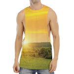 Sunrise Field Print Men's Muscle Tank Top