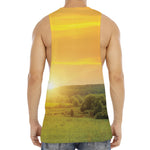 Sunrise Field Print Men's Muscle Tank Top