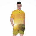 Sunrise Field Print Men's Romper