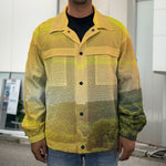 Sunrise Field Print Men's Shirt Jacket