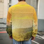 Sunrise Field Print Men's Shirt Jacket