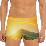 Sunrise Field Print Men's Short Boxer Briefs