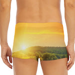 Sunrise Field Print Men's Short Boxer Briefs
