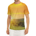 Sunrise Field Print Men's Short Sleeve Rash Guard