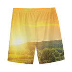 Sunrise Field Print Men's Sports Shorts