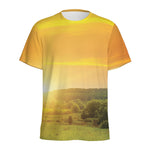 Sunrise Field Print Men's Sports T-Shirt