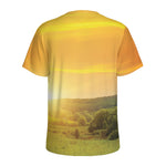 Sunrise Field Print Men's Sports T-Shirt