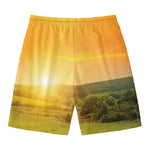 Sunrise Field Print Men's Swim Trunks