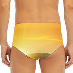 Sunrise Field Print Men's Triangle Swim Briefs