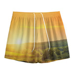 Sunrise Field Print Mesh Shorts