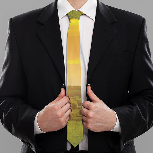 Sunrise Field Print Necktie