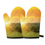 Sunrise Field Print Oven Mitts