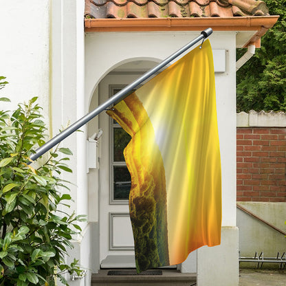 Sunrise Field Print Polyester Flag