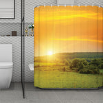 Sunrise Field Print Polyester Shower Curtain