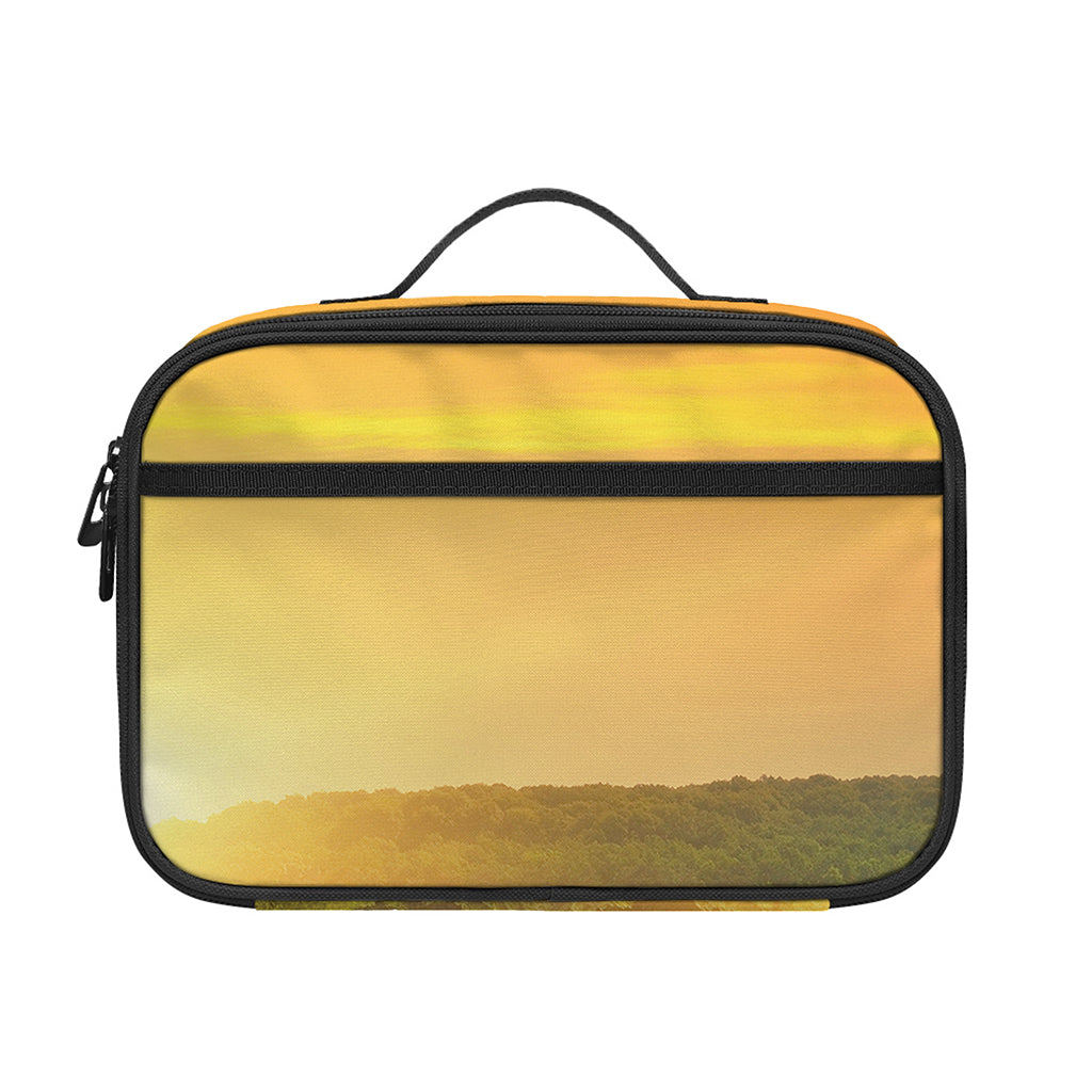 Sunrise Field Print Portable Lunch Bag