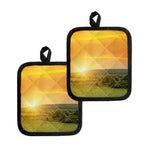 Sunrise Field Print Pot Holders