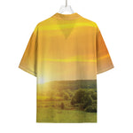 Sunrise Field Print Rayon Hawaiian Shirt