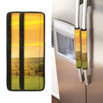 Sunrise Field Print Refrigerator Handle Covers