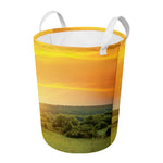 Sunrise Field Print Round Laundry Basket