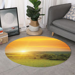 Sunrise Field Print Round Rug
