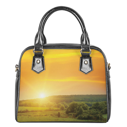 Sunrise Field Print Shoulder Handbag