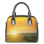 Sunrise Field Print Shoulder Handbag