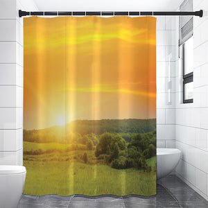 Sunrise Field Print Shower Curtain