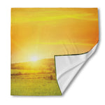 Sunrise Field Print Silk Bandana