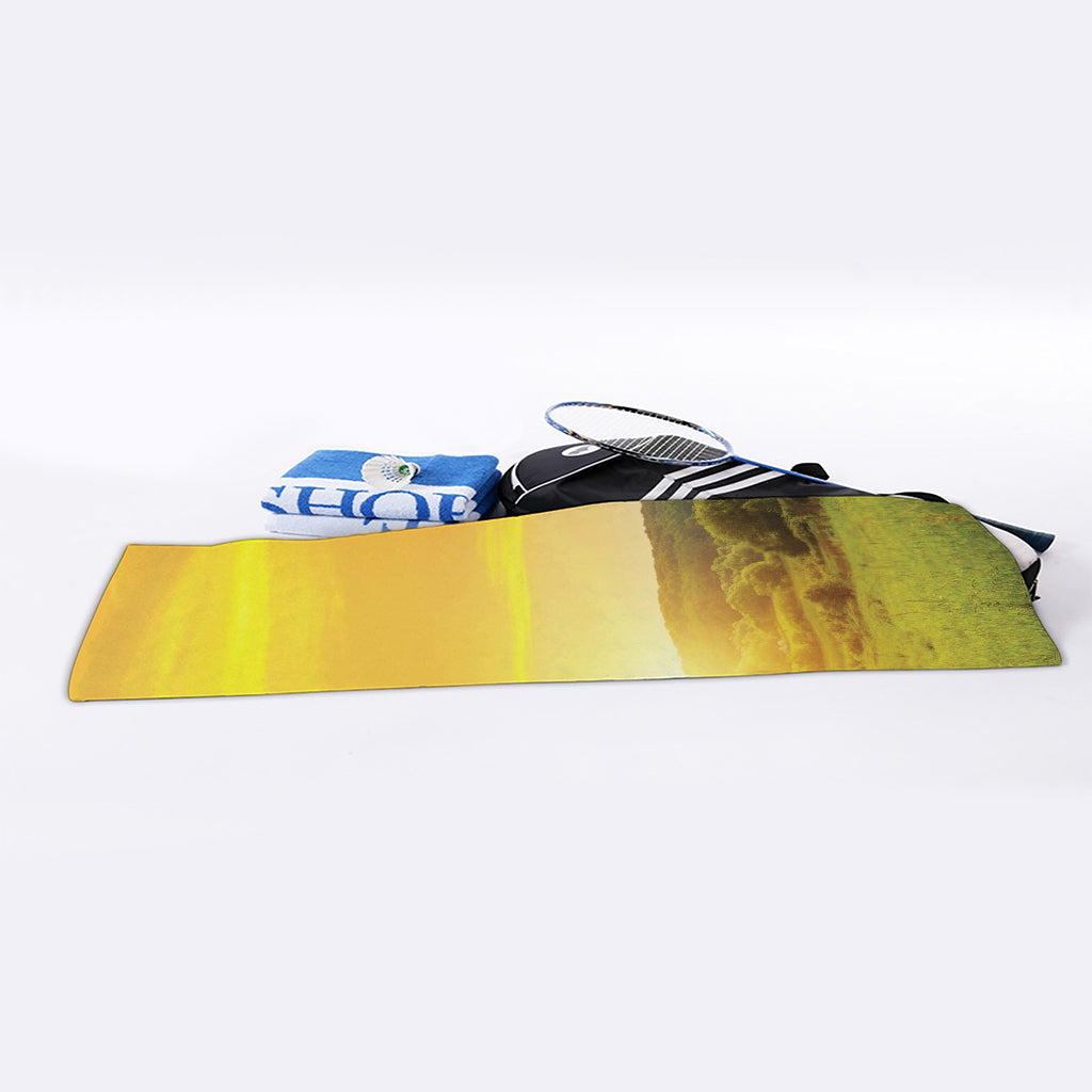 Sunrise Field Print Sports Towel