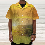 Sunrise Field Print Textured Short Sleeve Shirt