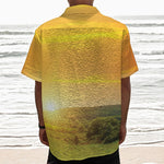 Sunrise Field Print Textured Short Sleeve Shirt
